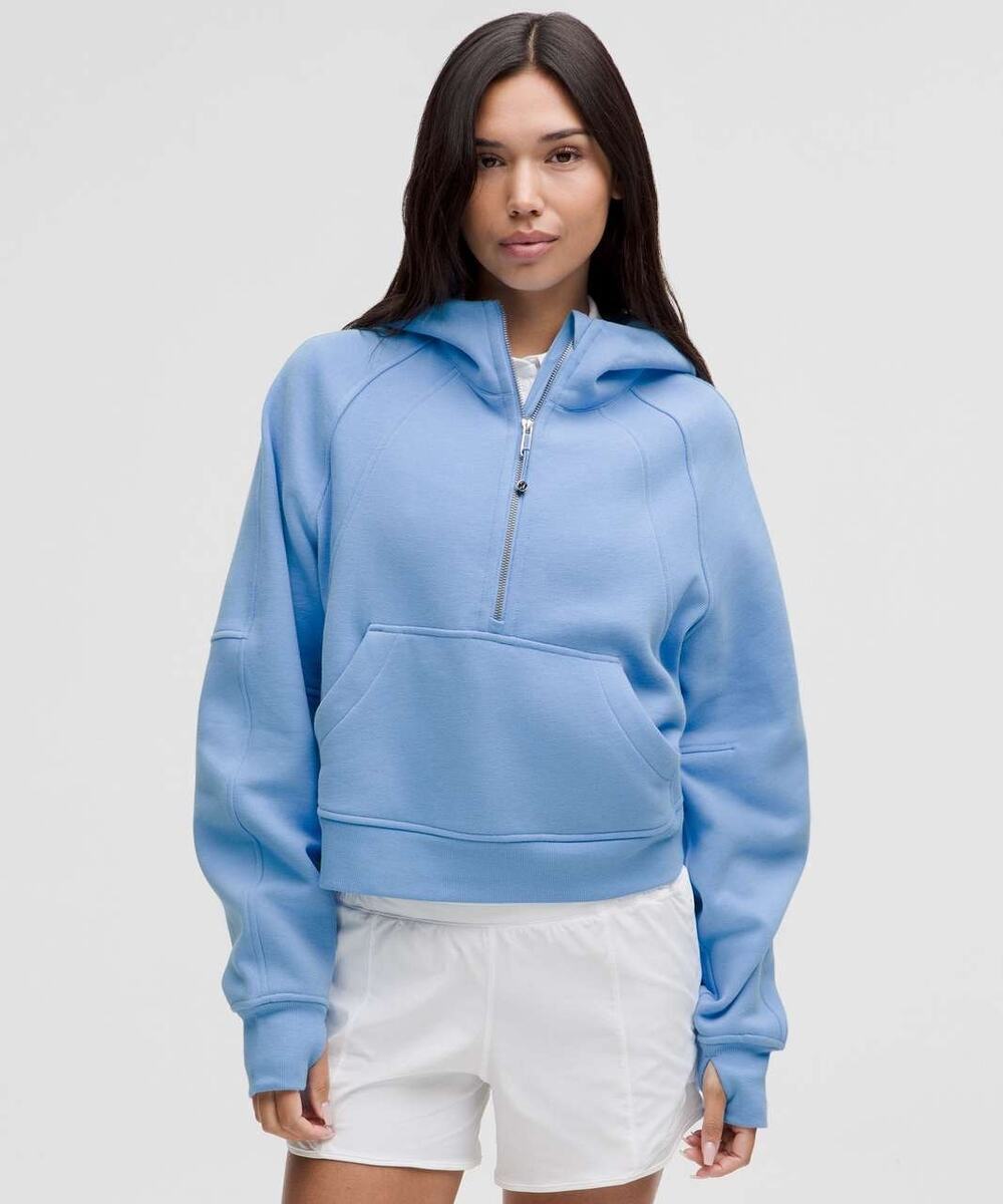 Lululemon Scuba Oversized Half-Zip Hoodie Aero Blue XL/XXL Hooded Cotton Fleece